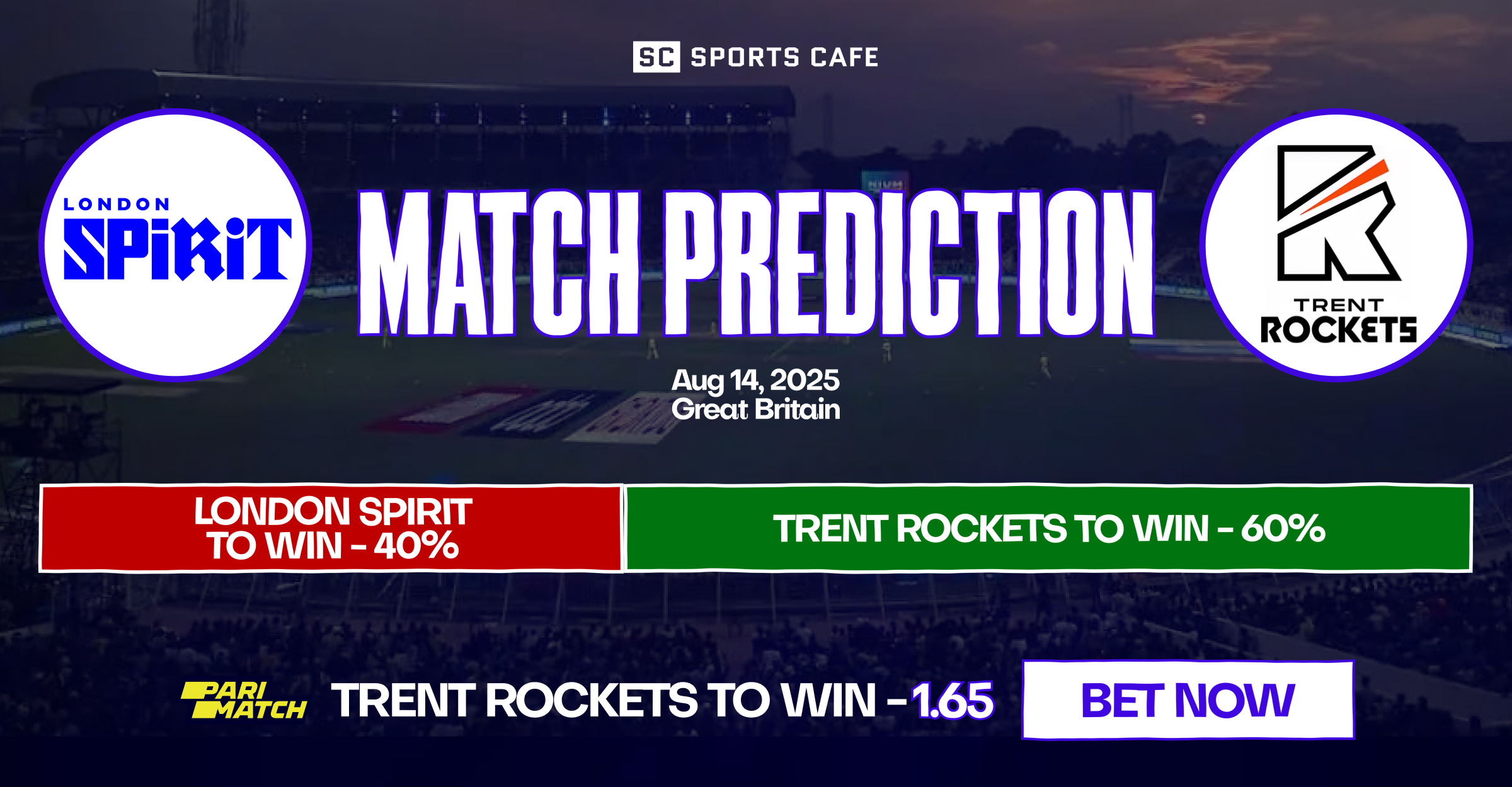 London Spirit vs Trent Rockets Match Prediction